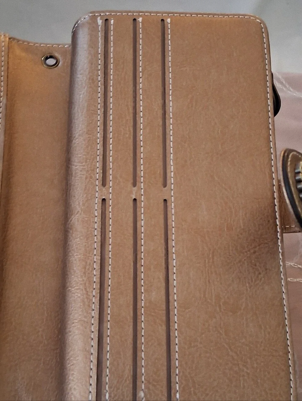 Sendifin Large Capacity Goldtone Clutch Wallet W/RFID Blocking